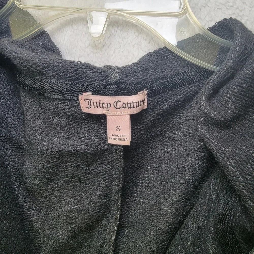 Vtg Juicy Couture Sz S oversized Y2K Sequin Hoodie Full Zip Sparkle Sequin Bling